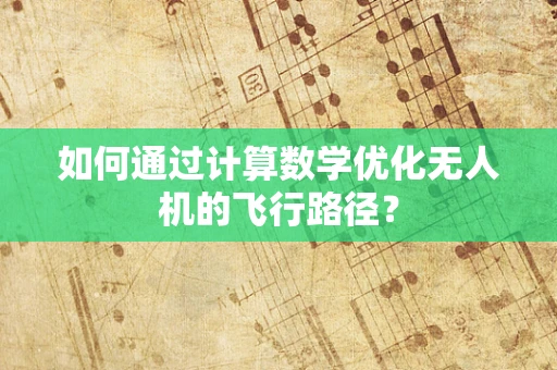 如何通过计算数学优化无人机的飞行路径？