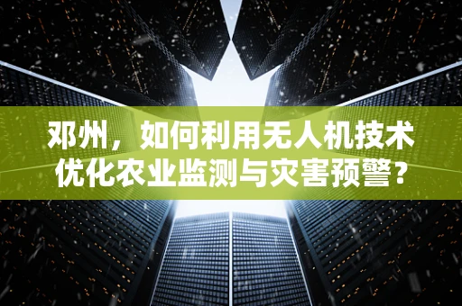 邓州，如何利用无人机技术优化农业监测与灾害预警？