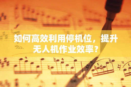 如何高效利用停机位，提升无人机作业效率？