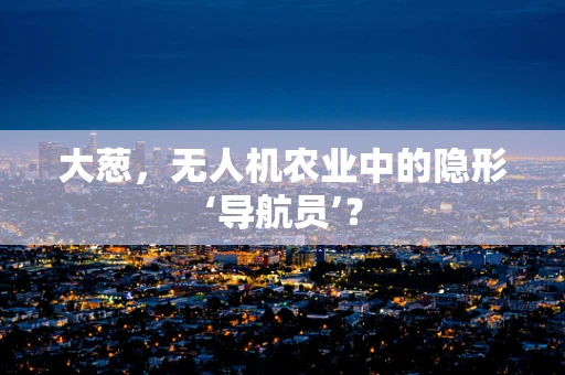 大葱，无人机农业中的隐形‘导航员’？
