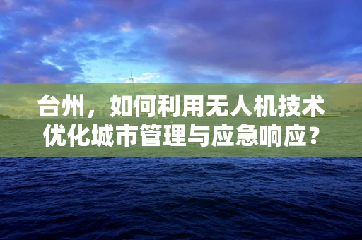 台州，如何利用无人机技术优化城市管理与应急响应？