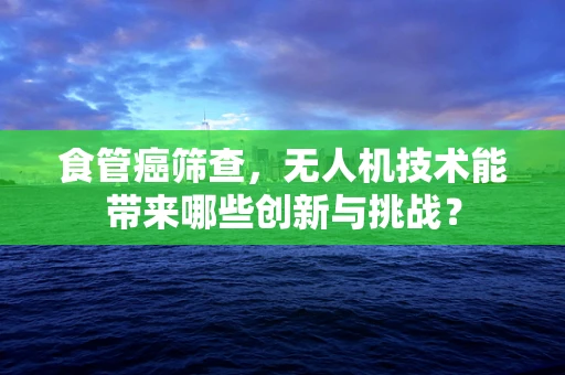 食管癌筛查，无人机技术能带来哪些创新与挑战？