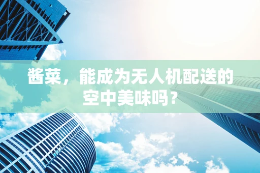 酱菜，能成为无人机配送的空中美味吗？