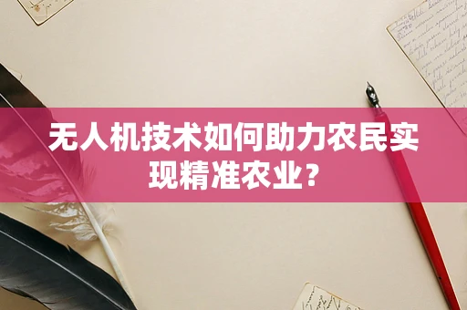 无人机技术如何助力农民实现精准农业？