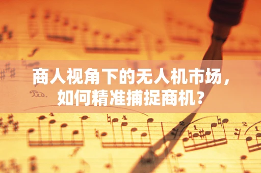 商人视角下的无人机市场，如何精准捕捉商机？