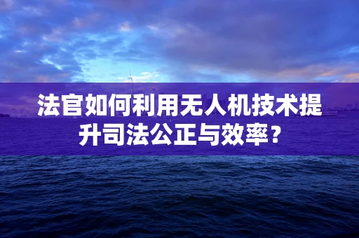 法官如何利用无人机技术提升司法公正与效率？