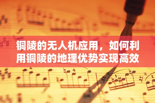 铜陵的无人机应用，如何利用铜陵的地理优势实现高效空中监测？