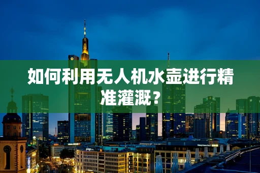 如何利用无人机水壶进行精准灌溉？