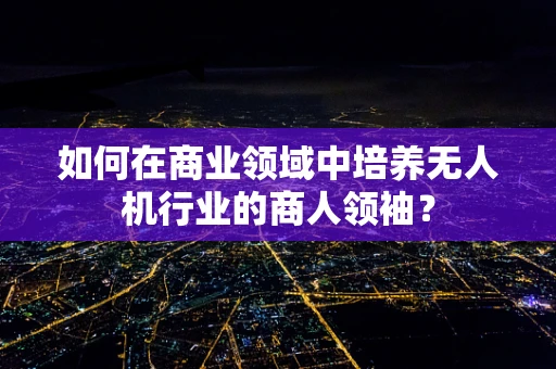 如何在商业领域中培养无人机行业的商人领袖？