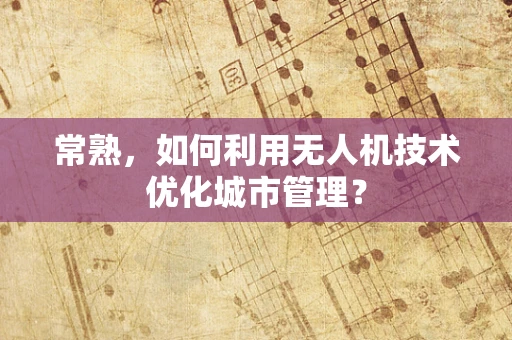 常熟，如何利用无人机技术优化城市管理？