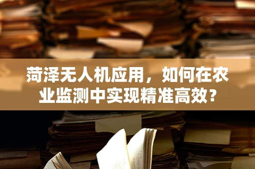菏泽无人机应用，如何在农业监测中实现精准高效？