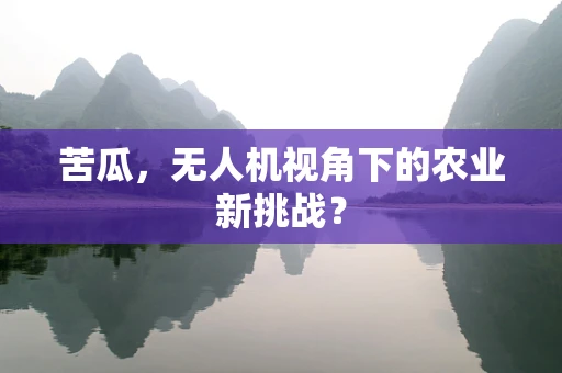 苦瓜，无人机视角下的农业新挑战？