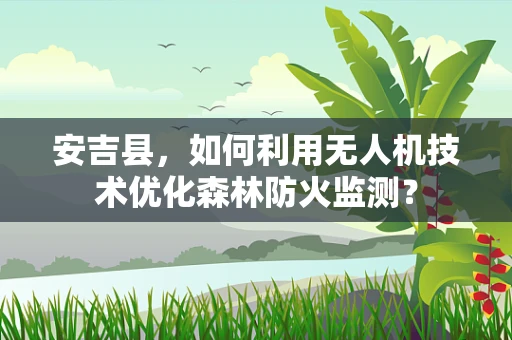 安吉县，如何利用无人机技术优化森林防火监测？