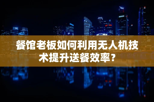 餐馆老板如何利用无人机技术提升送餐效率？