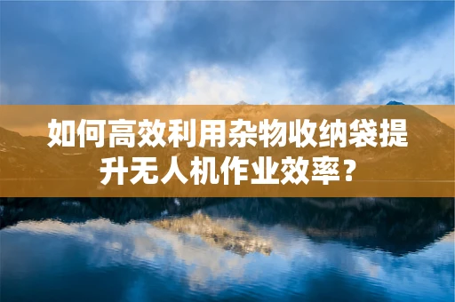 如何高效利用杂物收纳袋提升无人机作业效率？