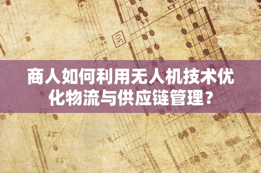 商人如何利用无人机技术优化物流与供应链管理？