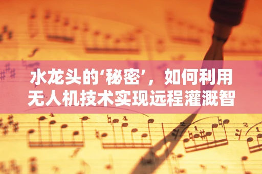 水龙头的‘秘密’，如何利用无人机技术实现远程灌溉智能控制？
