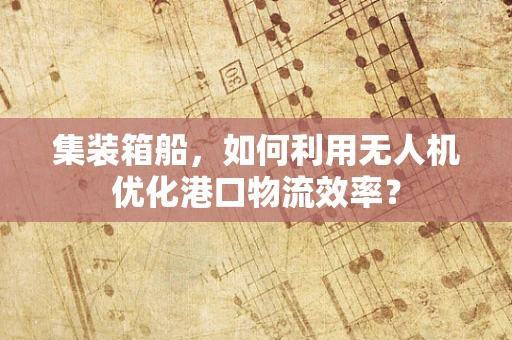 集装箱船，如何利用无人机优化港口物流效率？