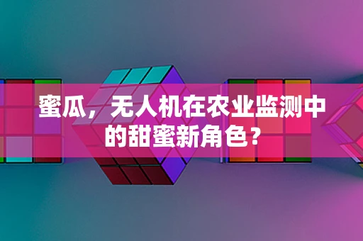 蜜瓜，无人机在农业监测中的甜蜜新角色？
