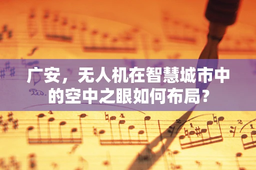 广安，无人机在智慧城市中的空中之眼如何布局？