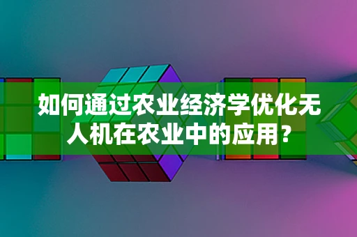 如何通过农业经济学优化无人机在农业中的应用？