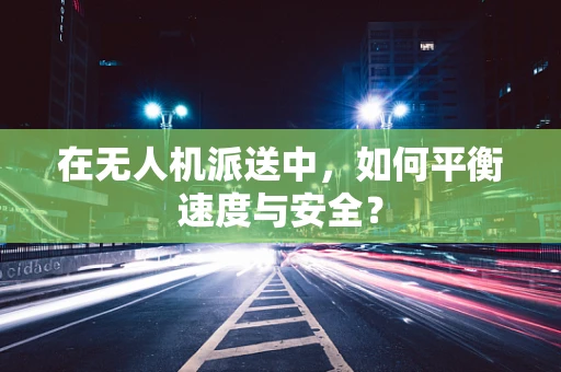在无人机派送中，如何平衡速度与安全？