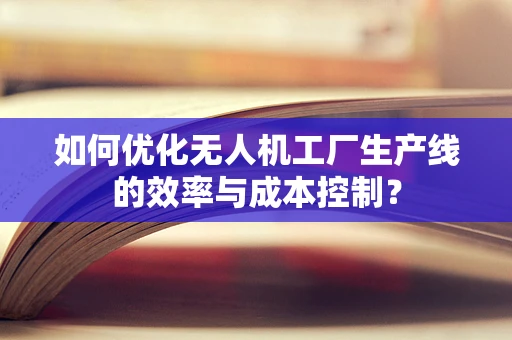 如何优化无人机工厂生产线的效率与成本控制？
